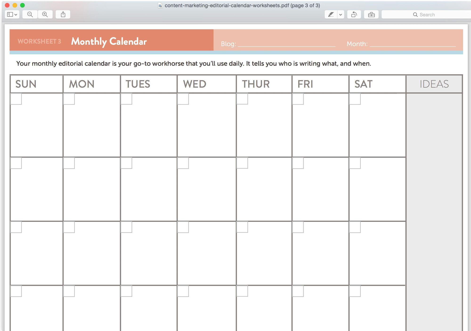 Можно скачать любой шаблон для календаря и использовать его как контент-план