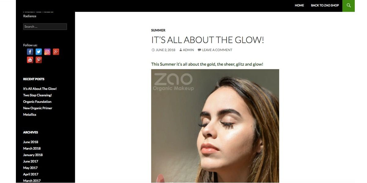 Статья о трендах этого лета в блоге американской компании Zao Organic Makeup