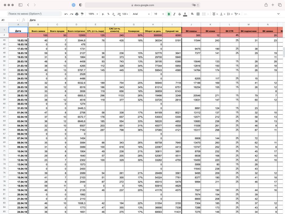 График командировок образец excel