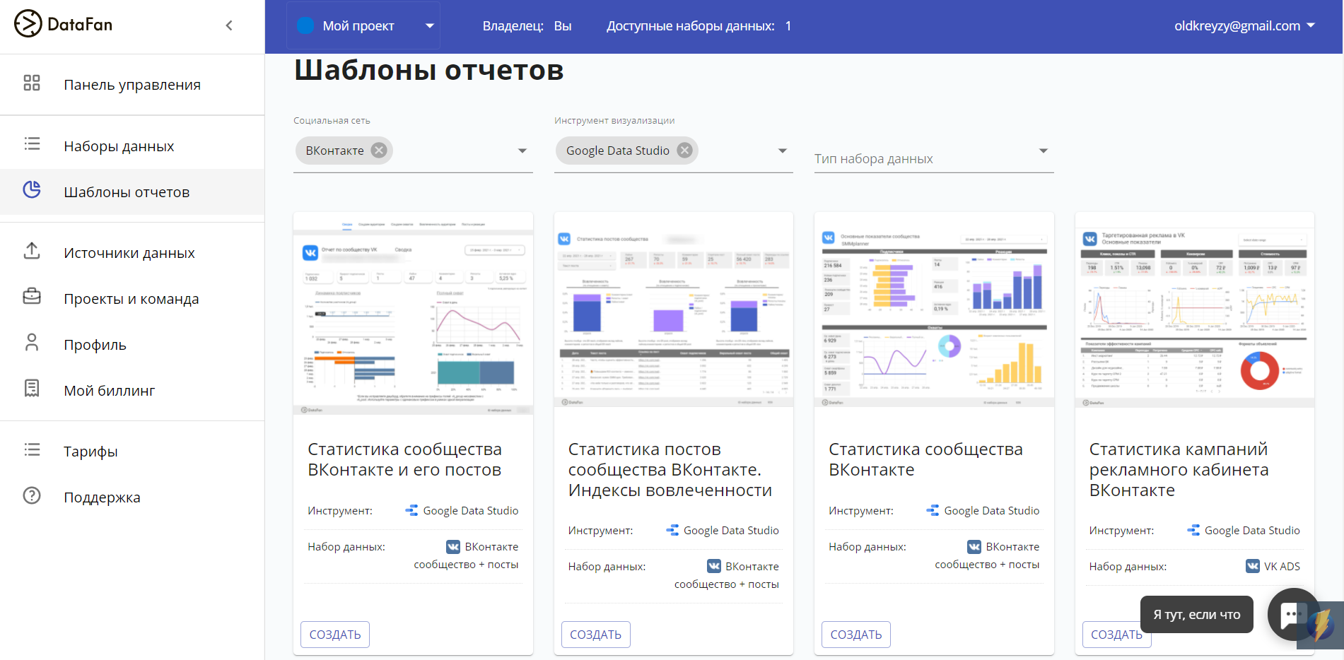 23 shabloni otchyotov po statistike vkontakte dlya google data studio