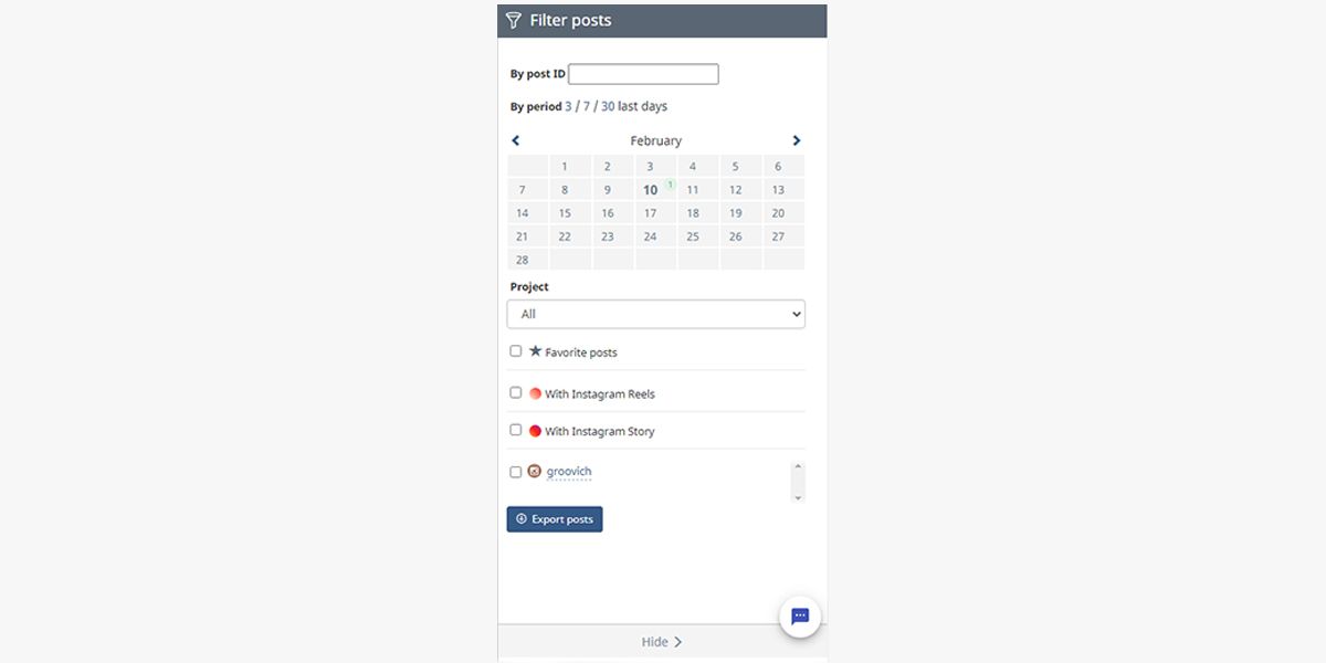 Manage your scheduled posts in the calendar.