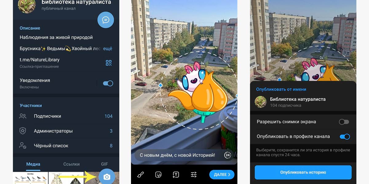 Теперь Telegram-каналы могут делиться сторис