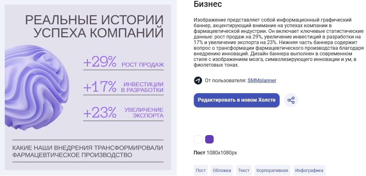 Пример шаблона для оформления кейса в Холсте