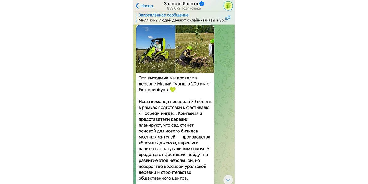 Сеть «Золотое Яблоко» поделилась вдохновляющей цифрой — количеством высаженных деревьев
