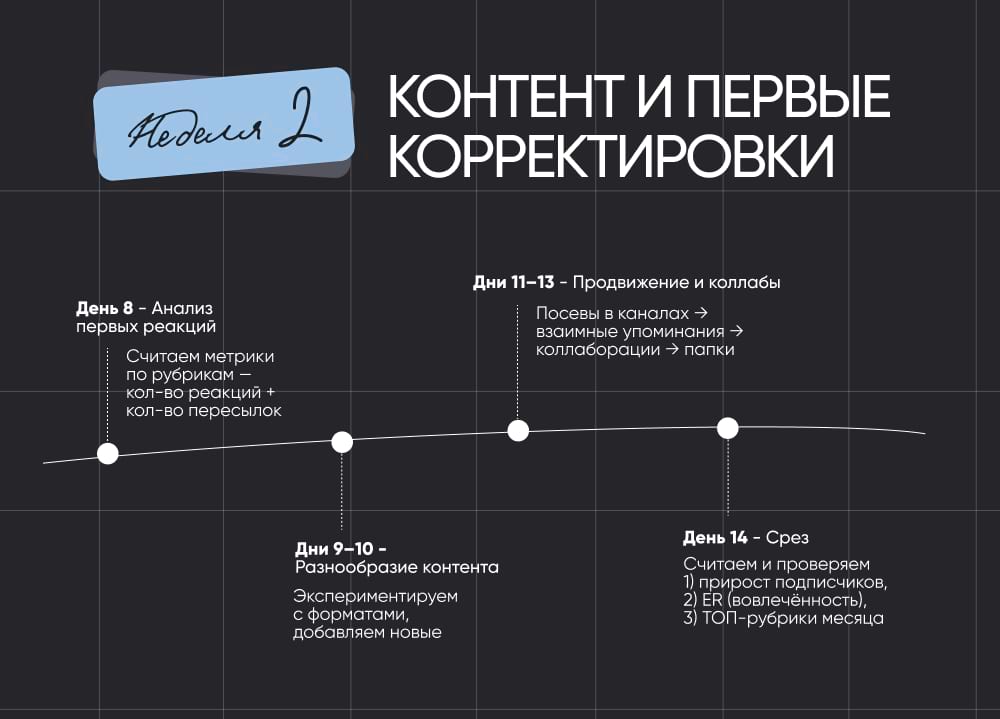 Схема запуска Телеграма за 14 дней, неделя 2