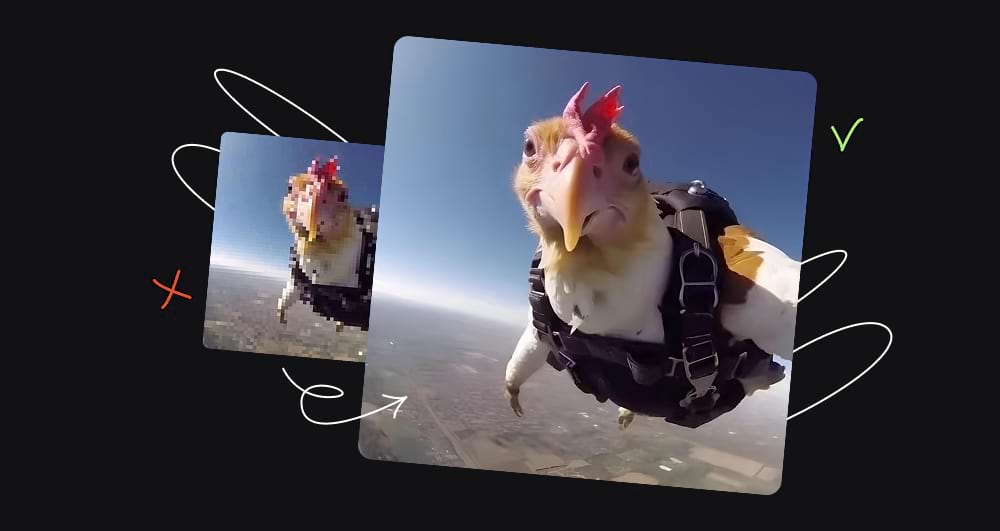 Пример апскейла — улучшения качества фото