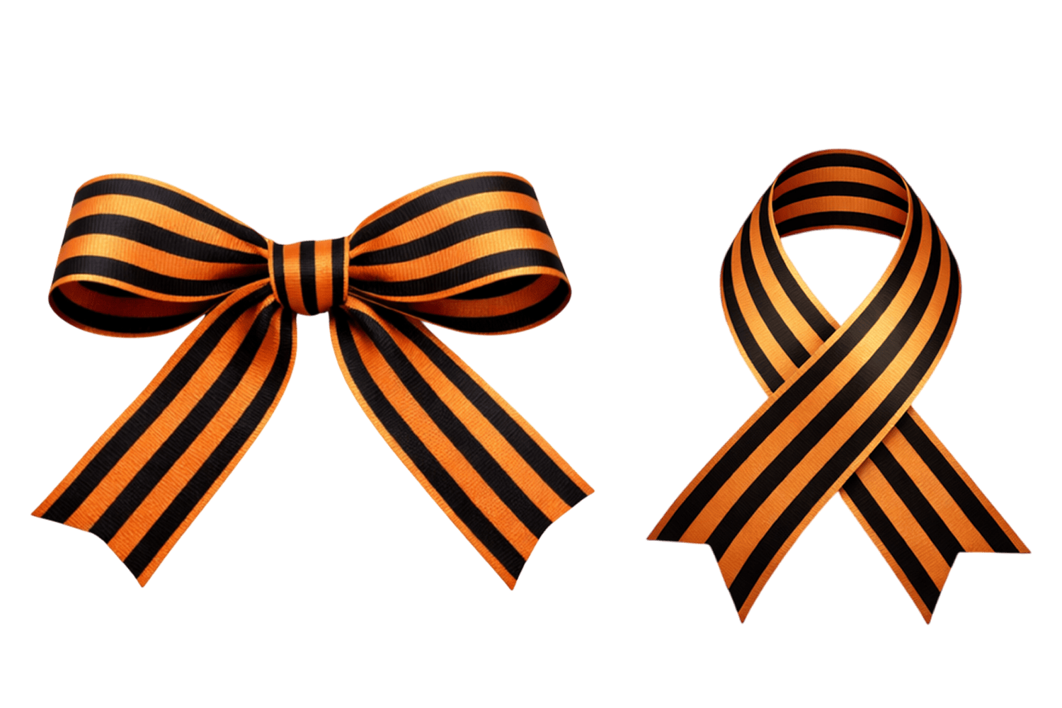 георгиевская лента бант стикер 9 мая на прозрачном фоне символ победы