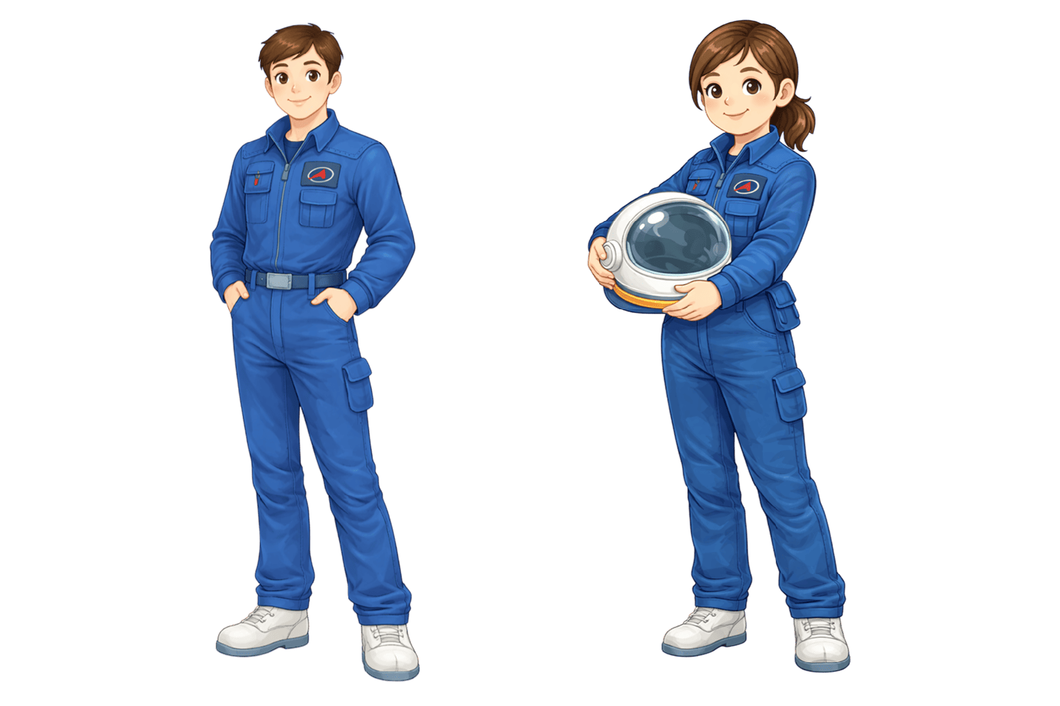 Шаблон мультяшных взрослых космонавтов png