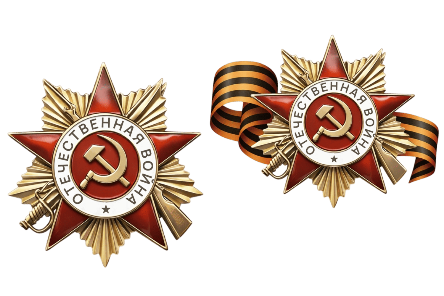 орден отечественной войны с георгиевской лентой стикер 9 мая