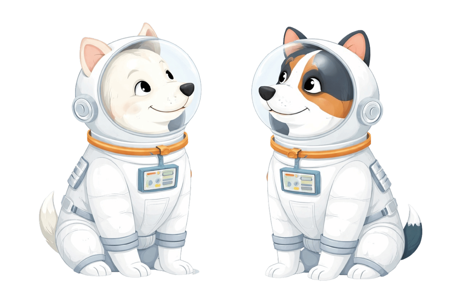 Шаблон животных-космонавтов png