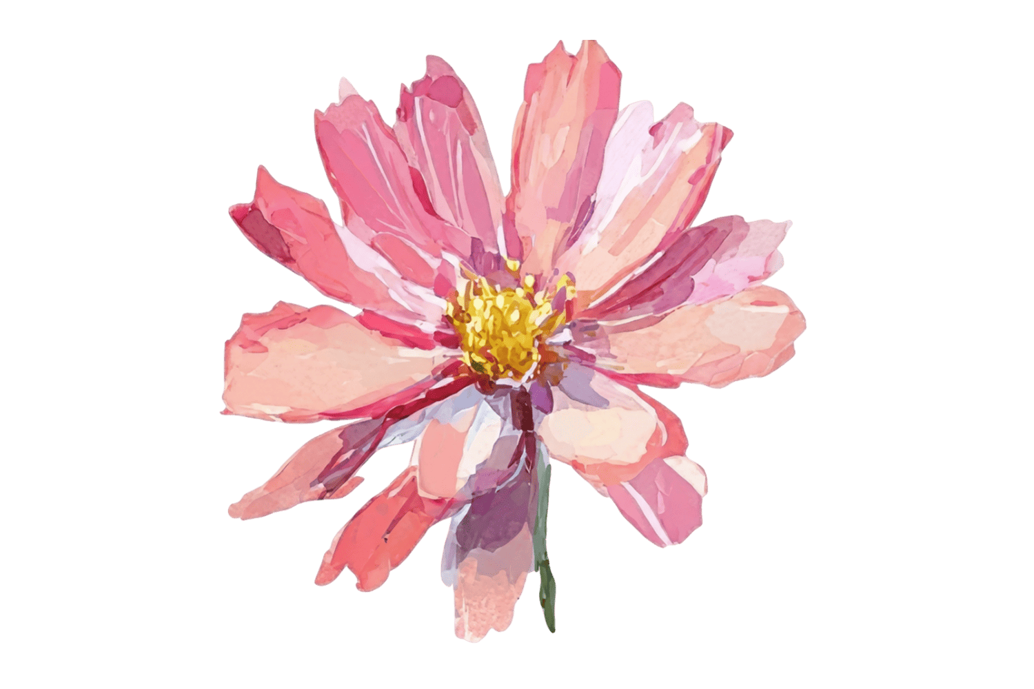 розовый цветок акварель пасха декор стикер png