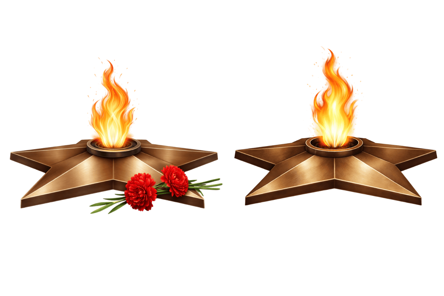 вечный огонь с гвоздиками стикер 9 мая символ памяти прозрачный фон