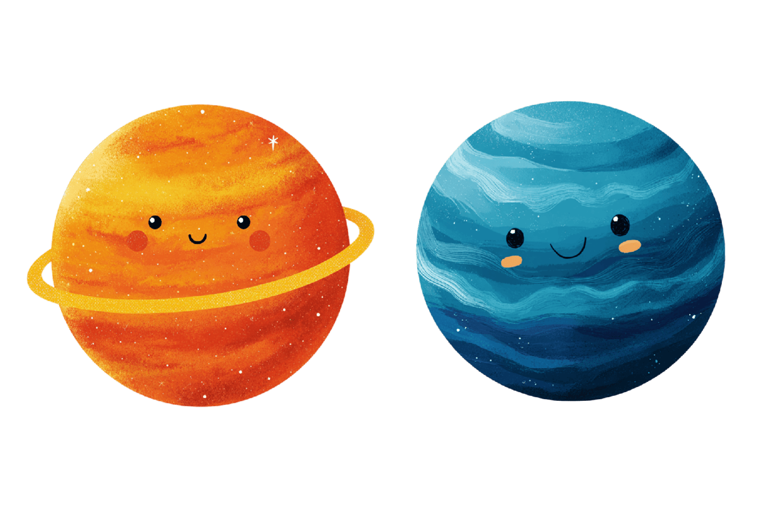 Шаблон мультяшных планет png