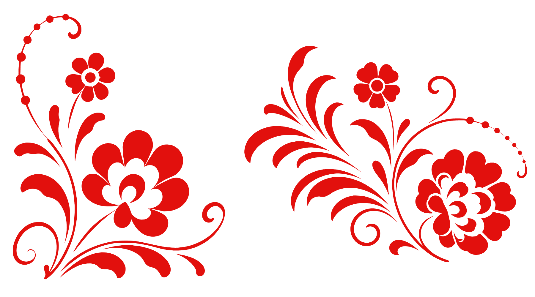 PNG-элемент цветочный орнамент красного цвета