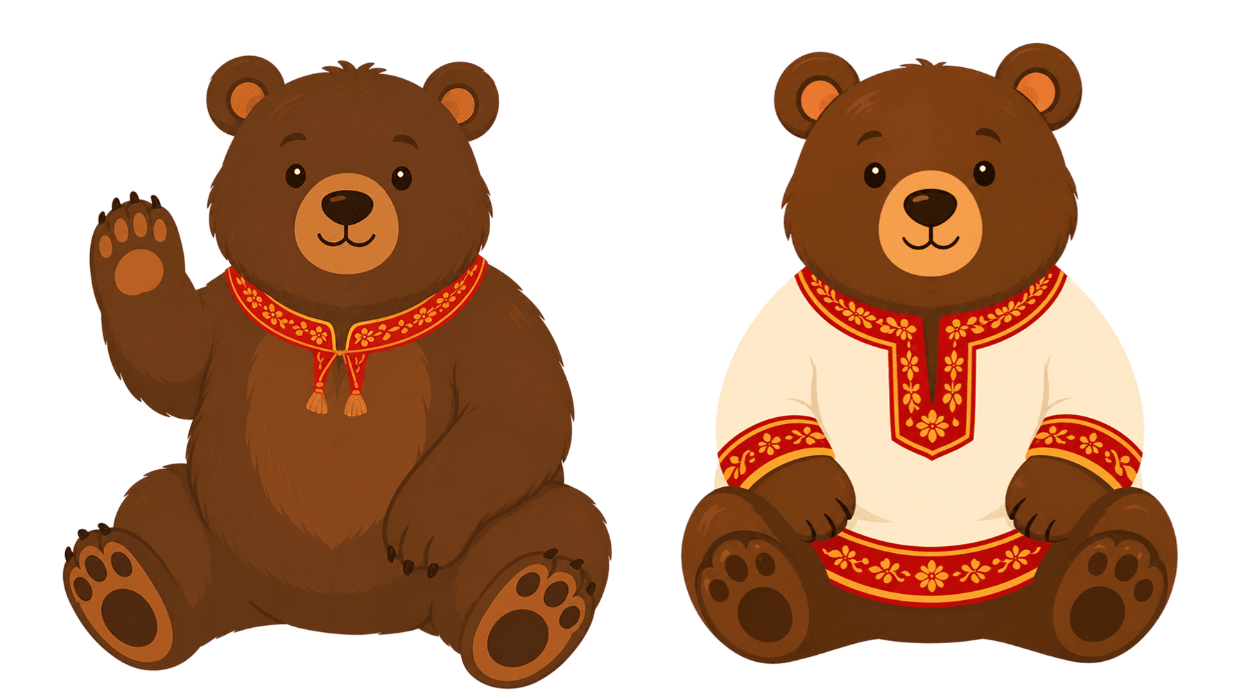 PNG-элемент рисованные медведи