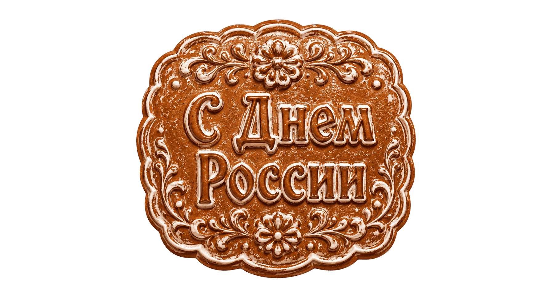 PNG-элемент пряник с надписью С Днем России