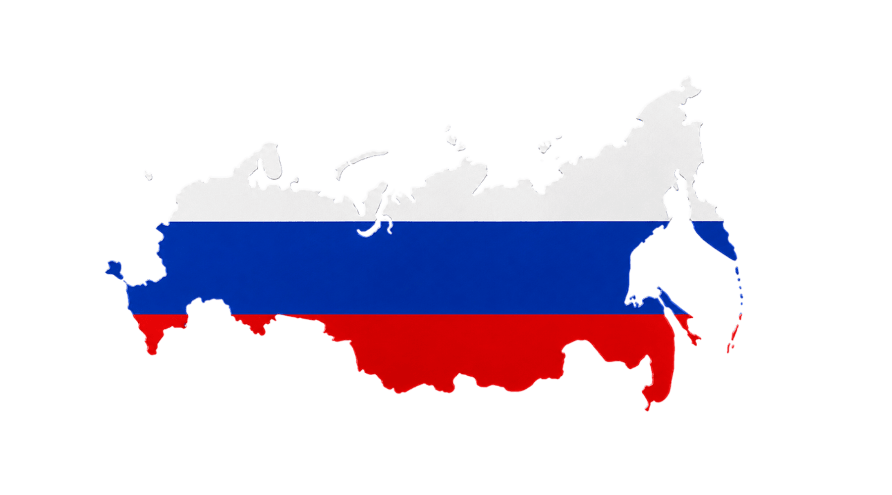 PNG-элемент карта России в цвет флага