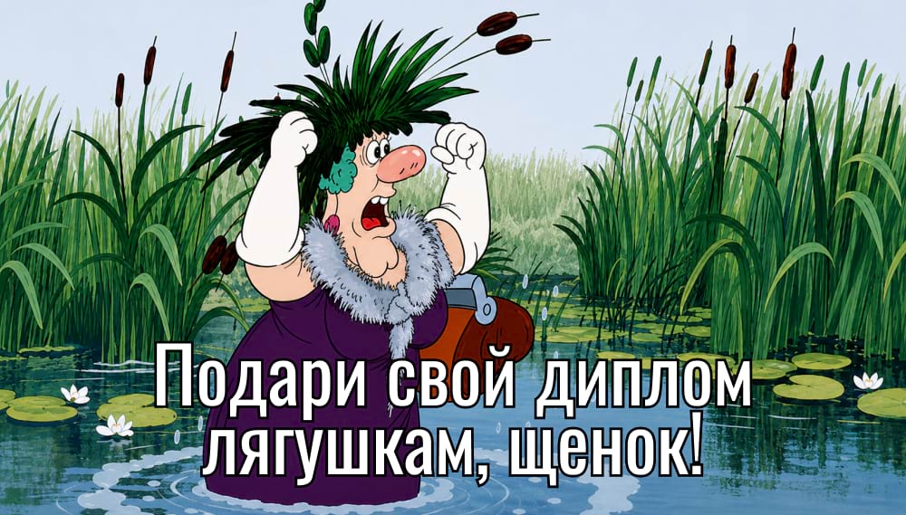 Мем: Подари свой диплом лягушкам, щенок!