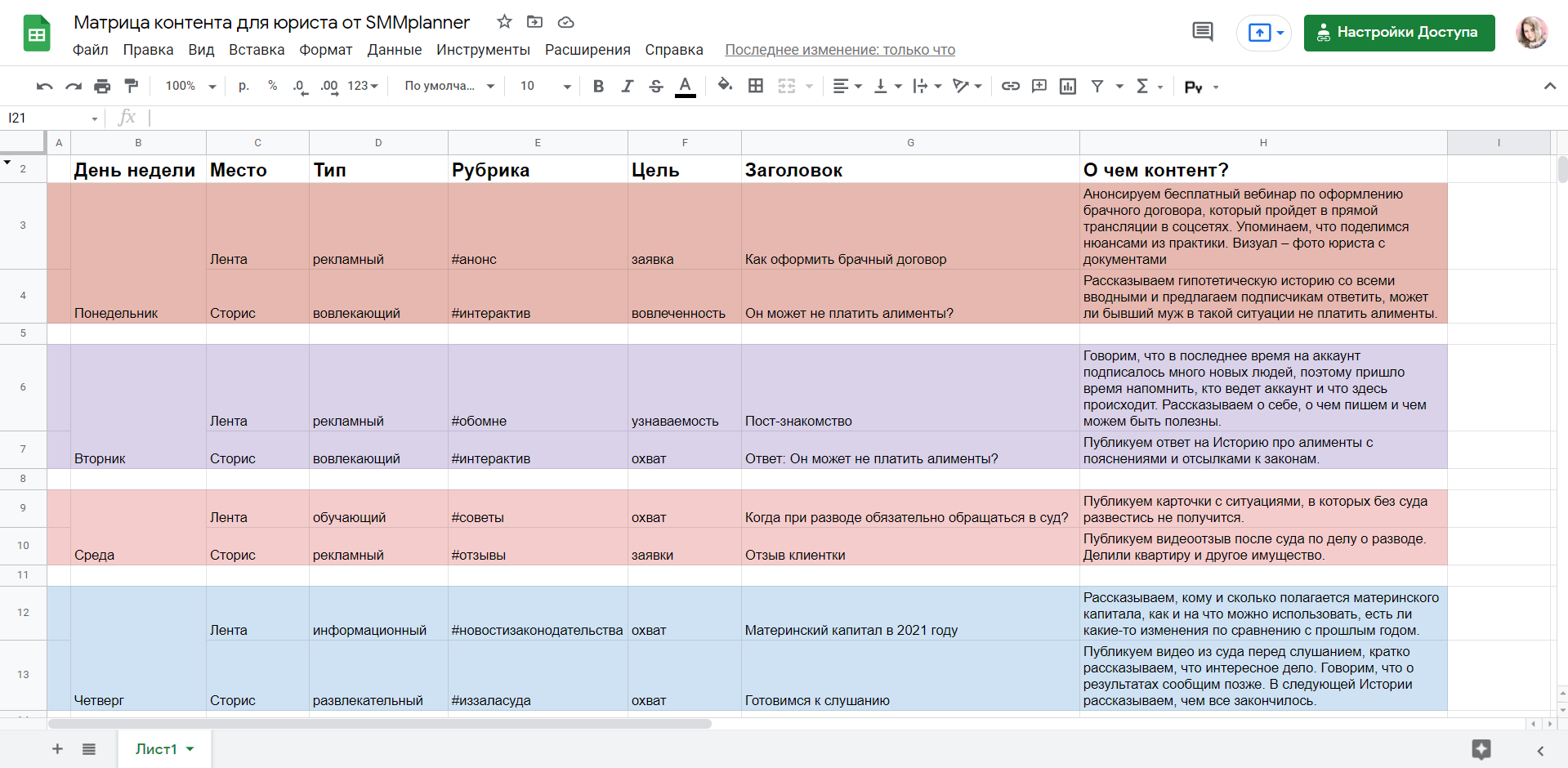 Программа для контент плана инстаграм