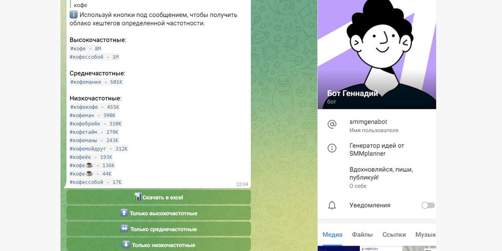 Генератор хештегов для вк