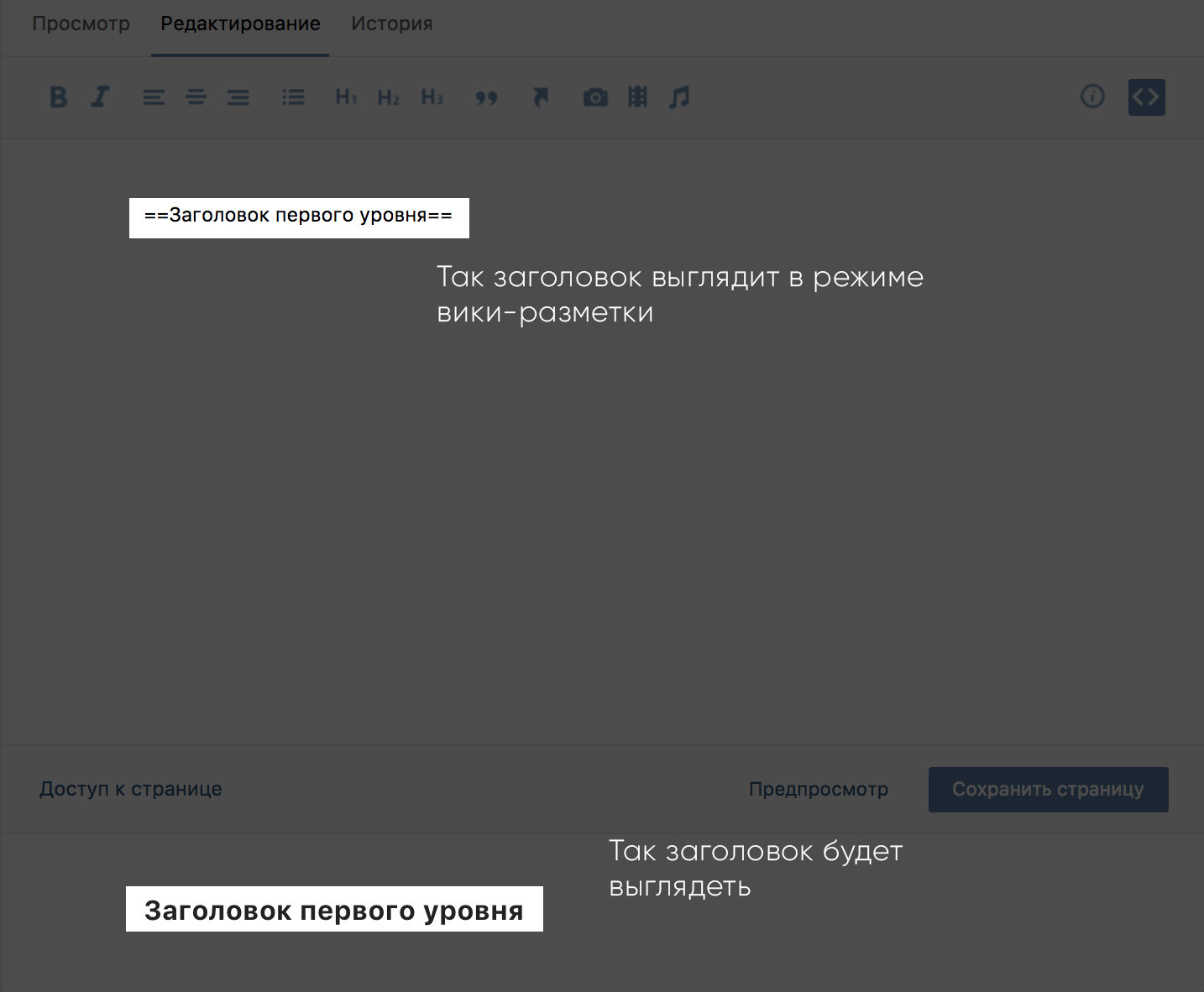 Заголовок первого уровня на странице. Заголовок первого уровня. Wiki разметка. Заголовок для 1 уровня таблица\. Придумайте название и запишите в режиме Wiki-разметки..