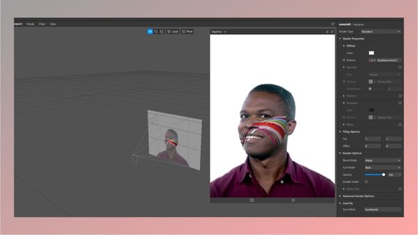 Изображение появилось на лице, а «шахматная доска» и однотонная область исчезли. Значит, все сделали правильно