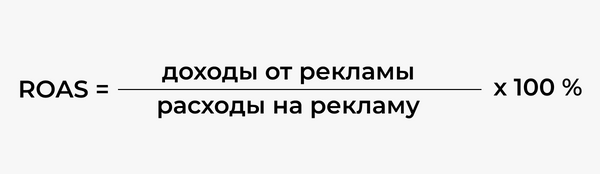 Формула ROAS для анализа таргета