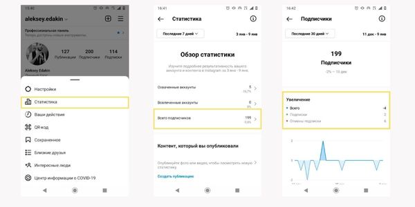 В статистике можно посмотреть, сколько человек подписалось и отписалось от вашей страницы за определенное время