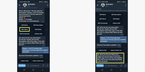 Заполняем поле «Описание» или About