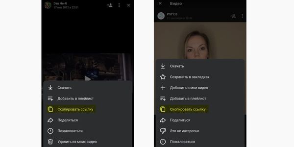Как с телефона скопировать ссылку на видео из беседы или поста