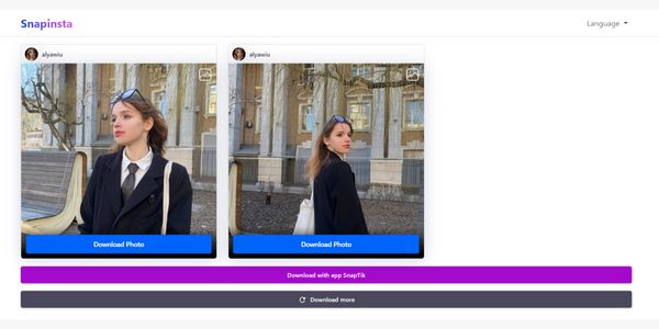Чтобы скачать фото из Инстаграма*, вставьте ссылку и нажмите &laquo;Download&raquo;